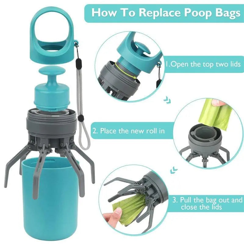 Dog Pooper Scooper With Built-in Poop Bag
