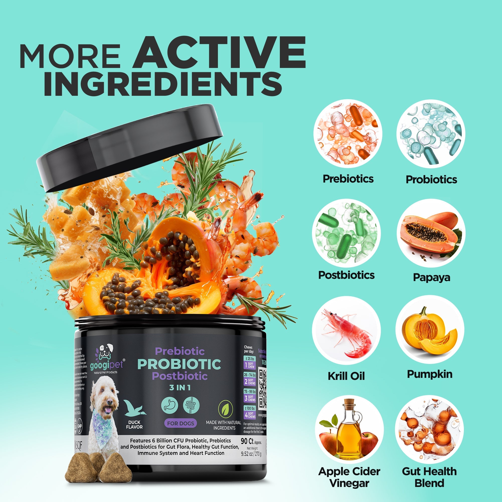 3 in 1 Probiotic Chews for Dogs