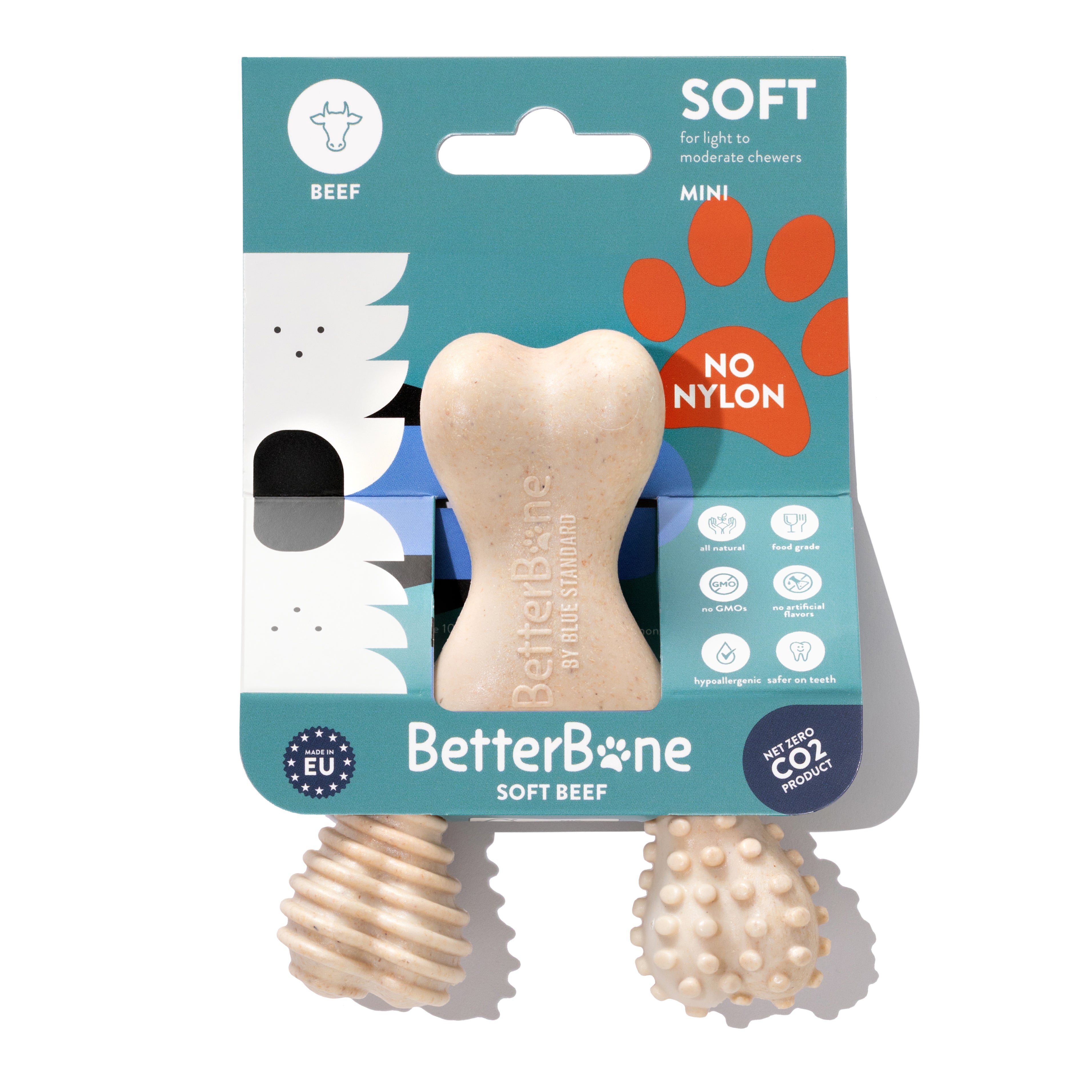 BetterBone SOFT Durability CHEW TOY: Natural Ingredients, Perfect for Teething Puppies, Senior Dogs & Gentle Chewers